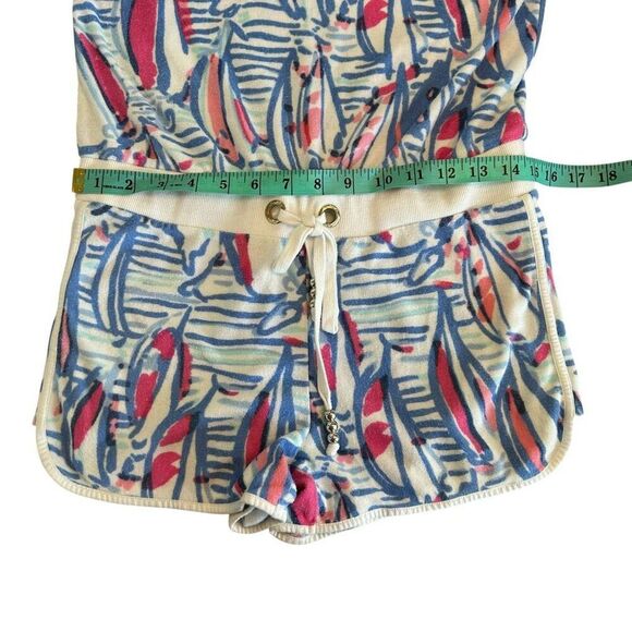 Women’s Lilly Pulitzer Dixon Romper Red Right Return Sailboat Terry Cloth Small - Picture 9 of 12